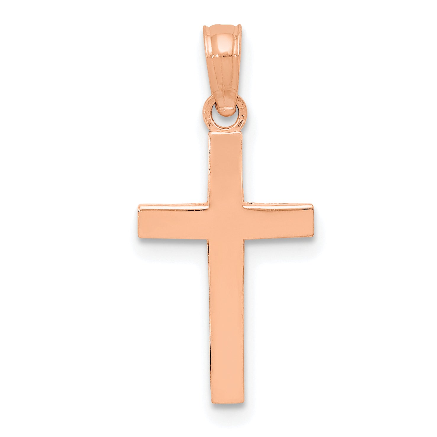14k Rose Gold Beveled Cross Charm Main image