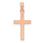 14k Rose Gold Beveled Cross Charm