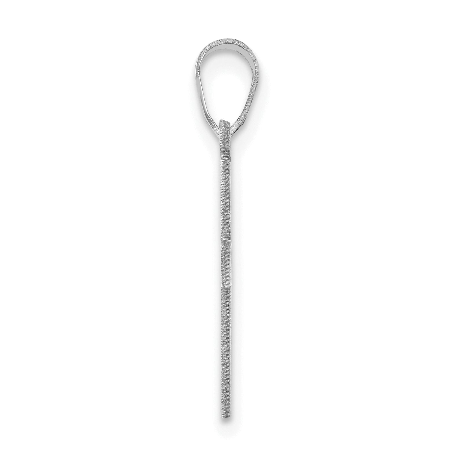 14k White Gold Polished Cross Charm Secondary image