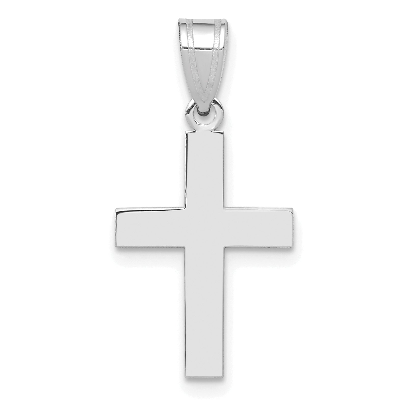 14k White Gold Polished Cross Charm Main image