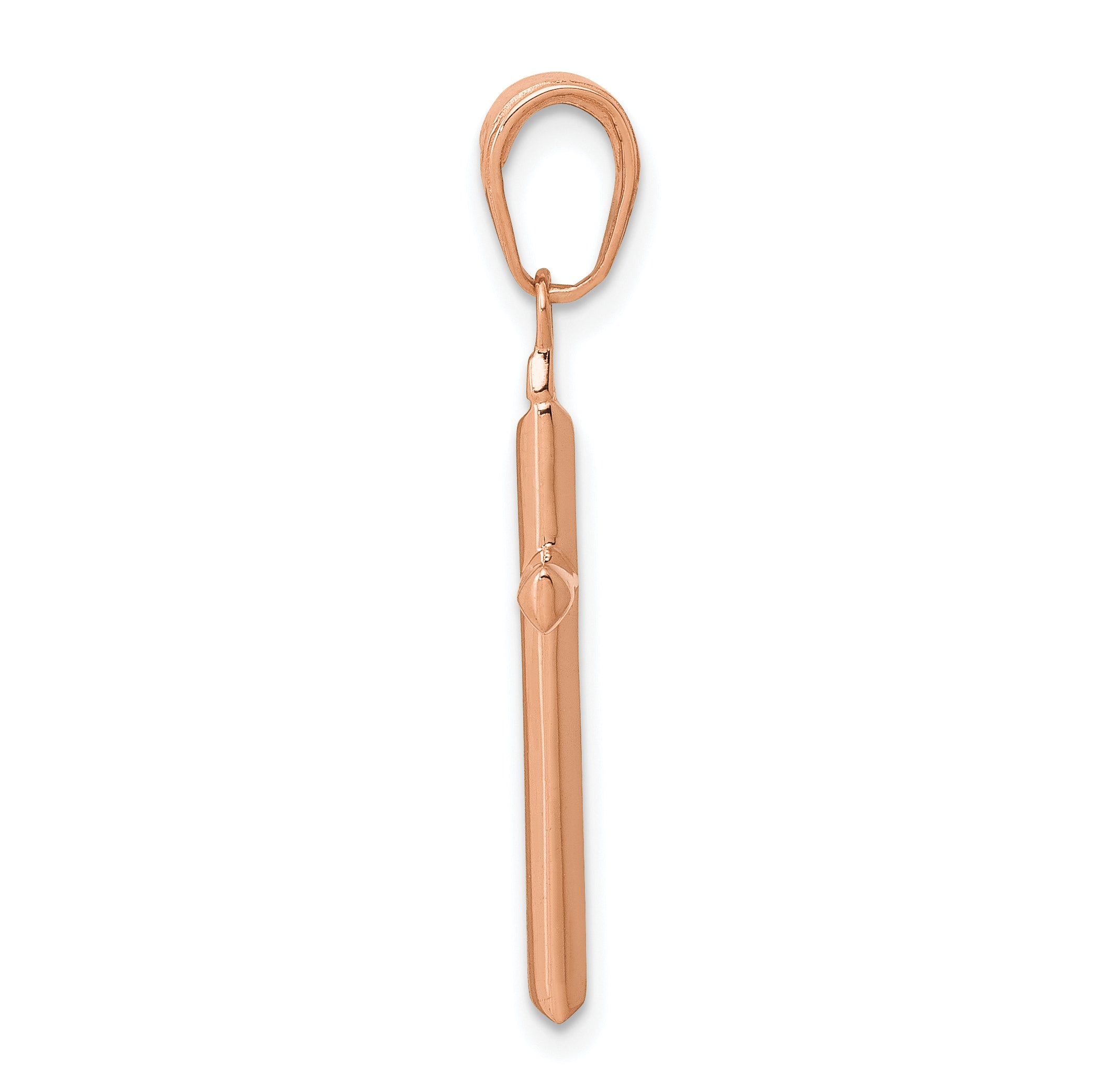 14k Rose Gold Reversible Latin Cross Pendant