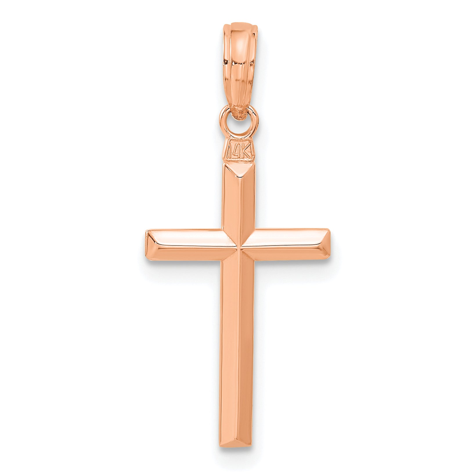 14k Rose Gold Reversible Latin Cross Pendant