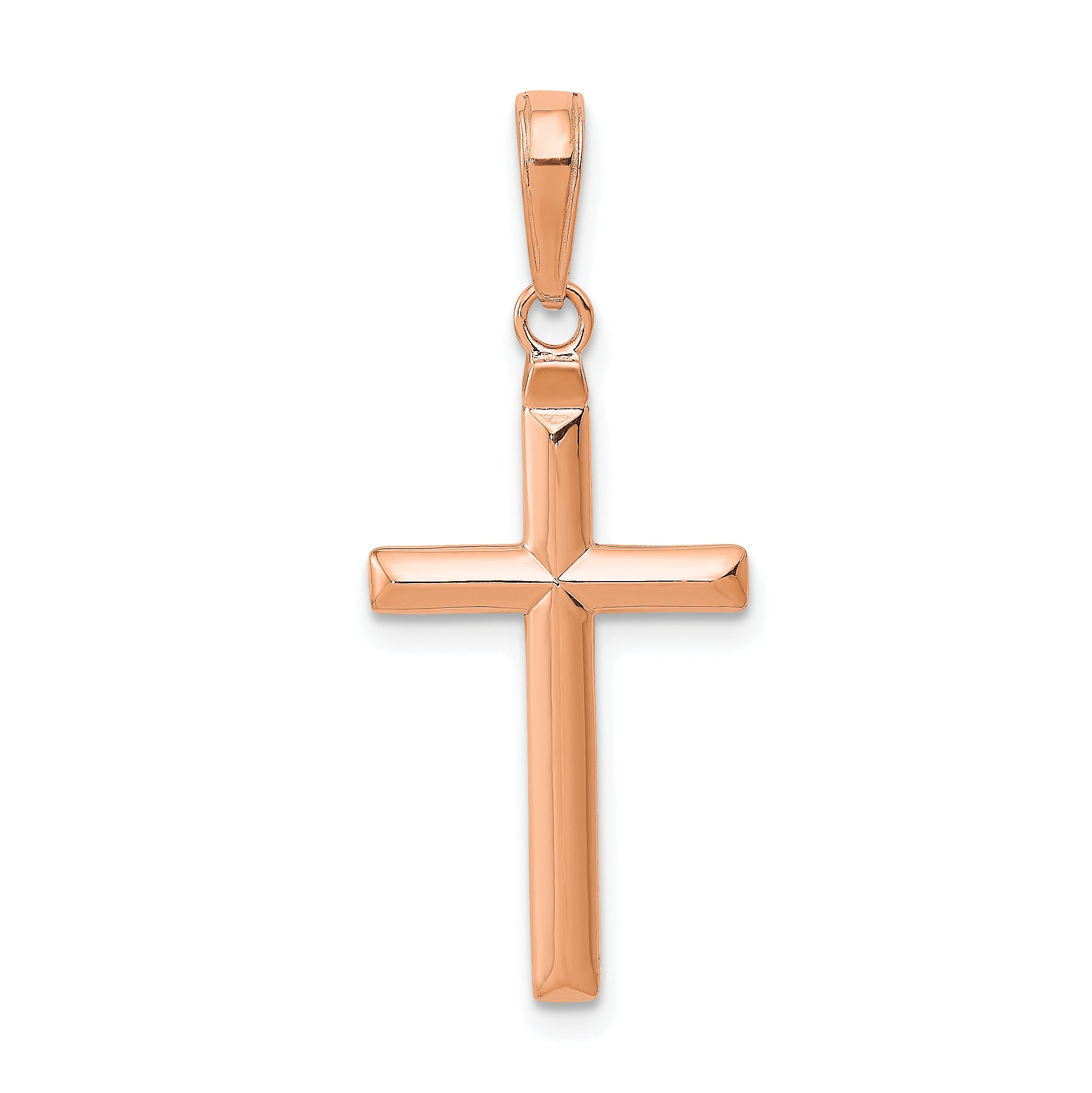 14k Rose Gold Reversible Latin Cross Pendant Main image