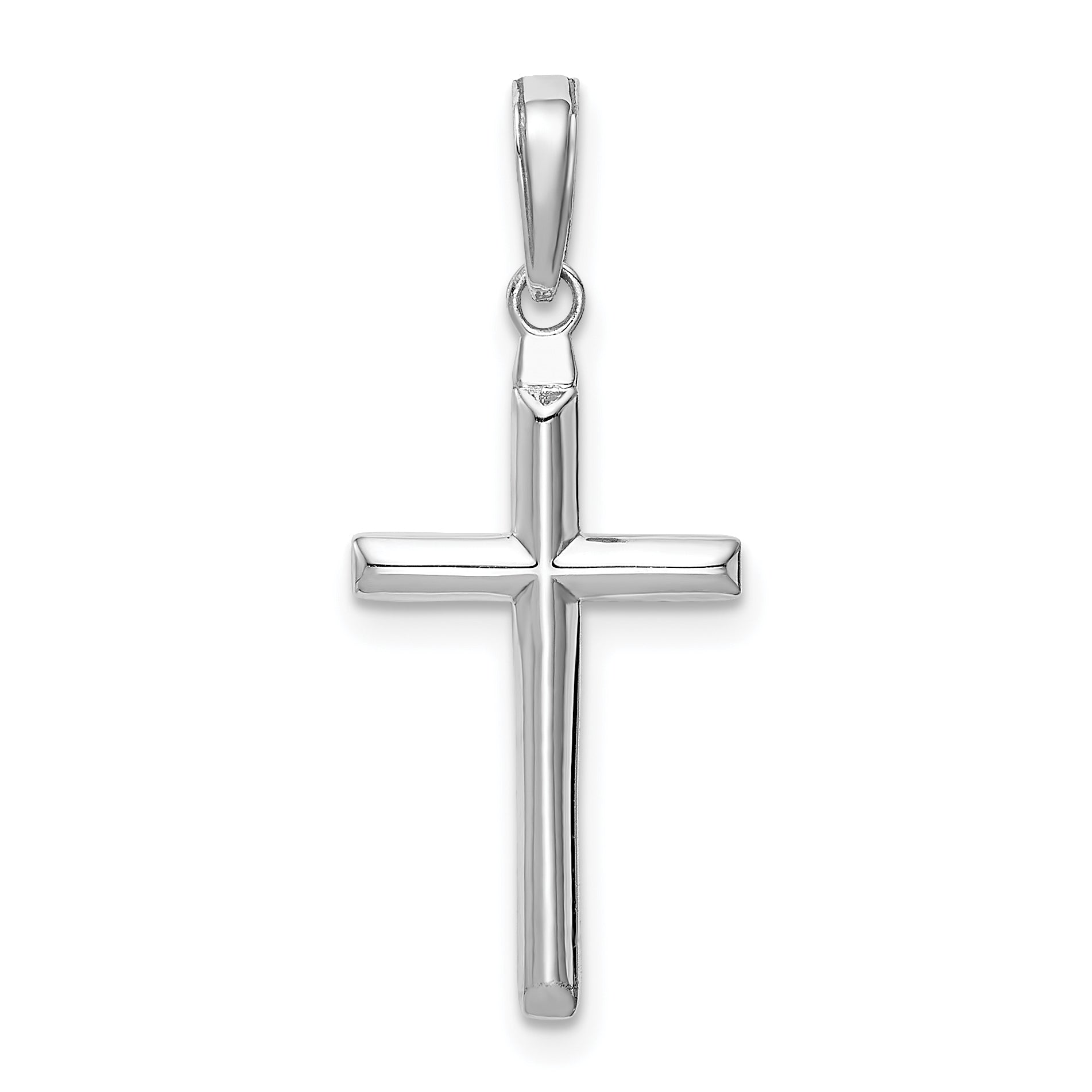 14k White Gold Reversible Latin Cross Pendant Main image