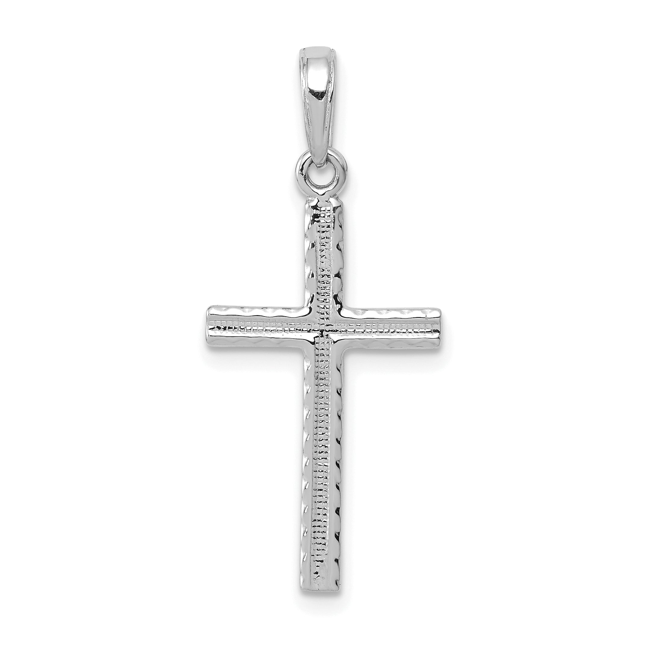 14K White Gold Latin Cross Pendant Main image