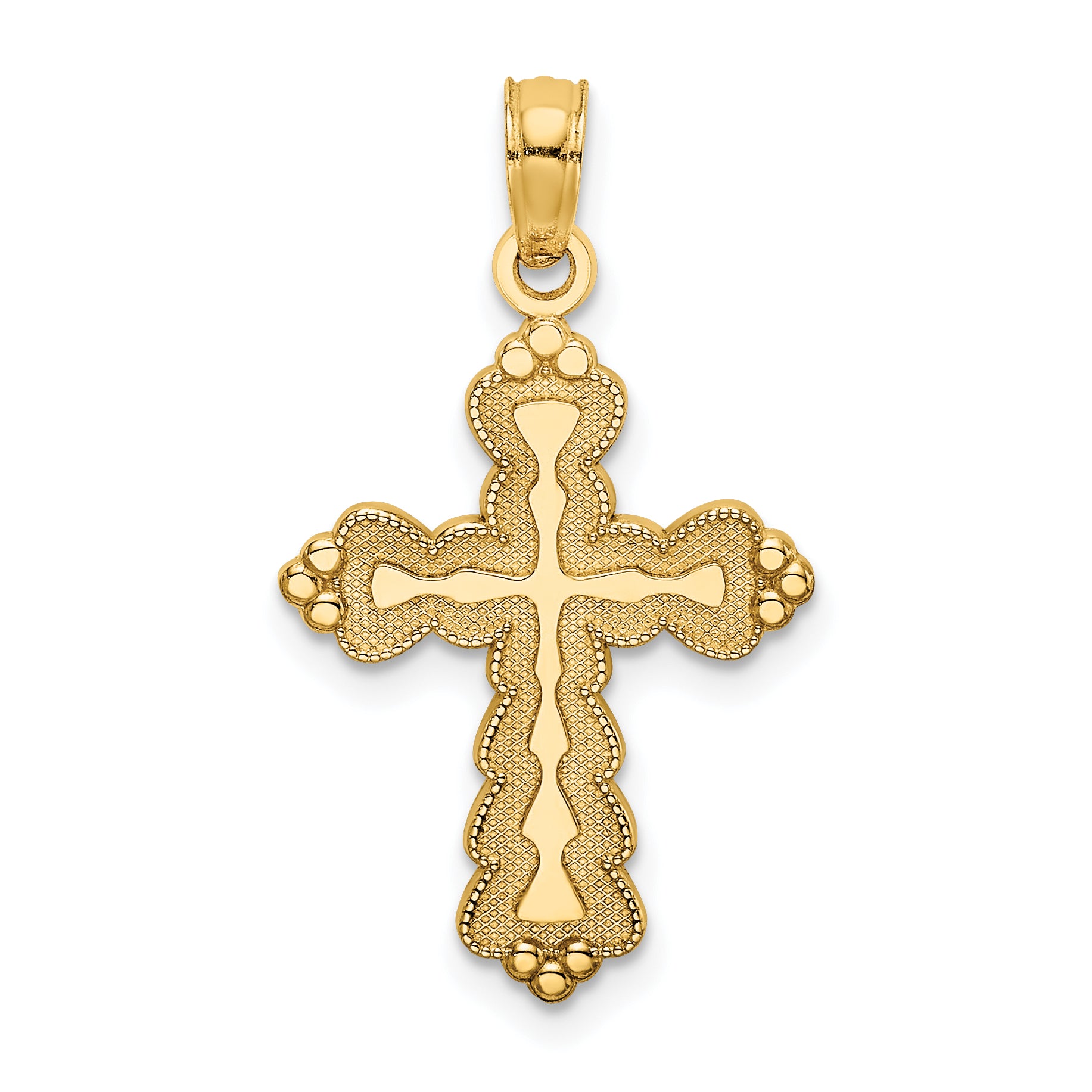 14k Scalloped Cross Charm Main image