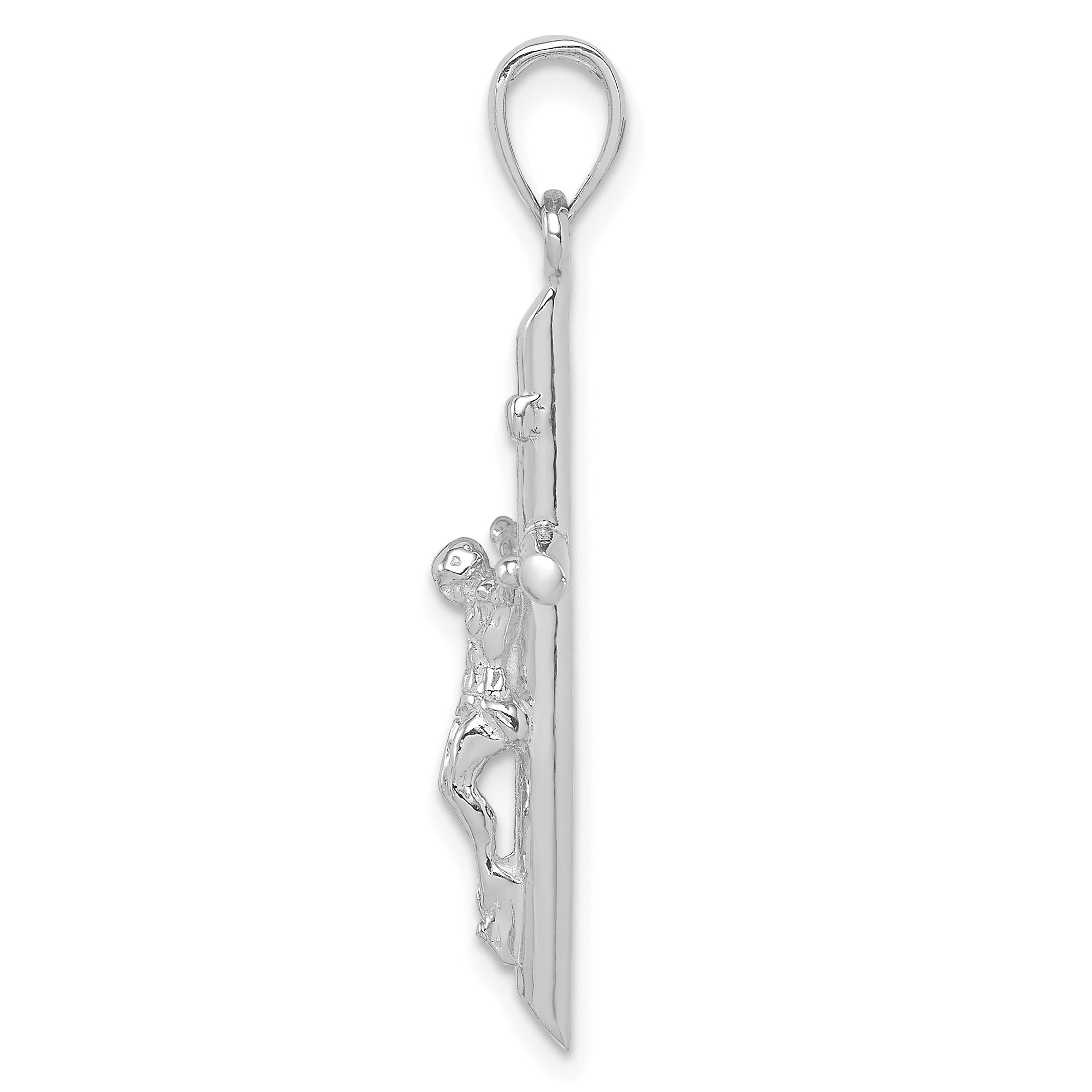 14K White Gold INRI Crucifix Pendant Secondary image