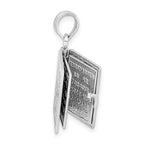 14k White Gold 3-D Holy Bible w/ Lord's Prayer Moveable Charm