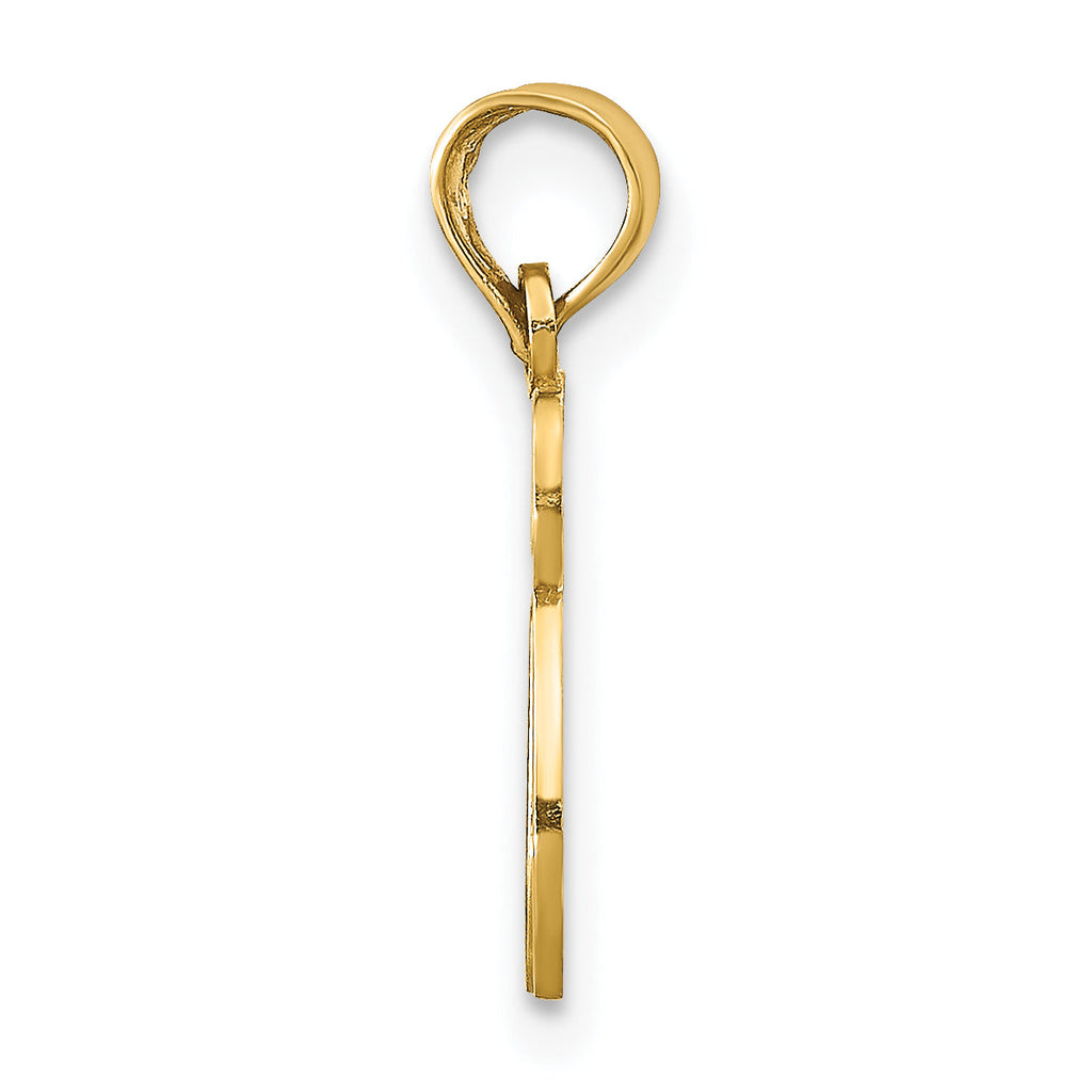 14K Gold Chai Cut-Out Pendant With Polished Finish Elegant Cast Design