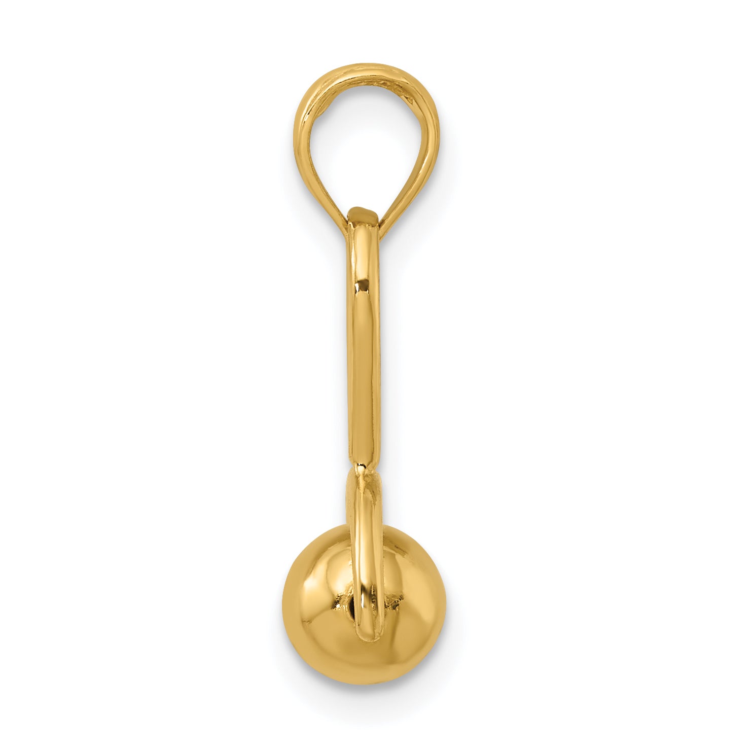 14k 3-D Baby Rattle with Moveable Ball Charm Secondary image