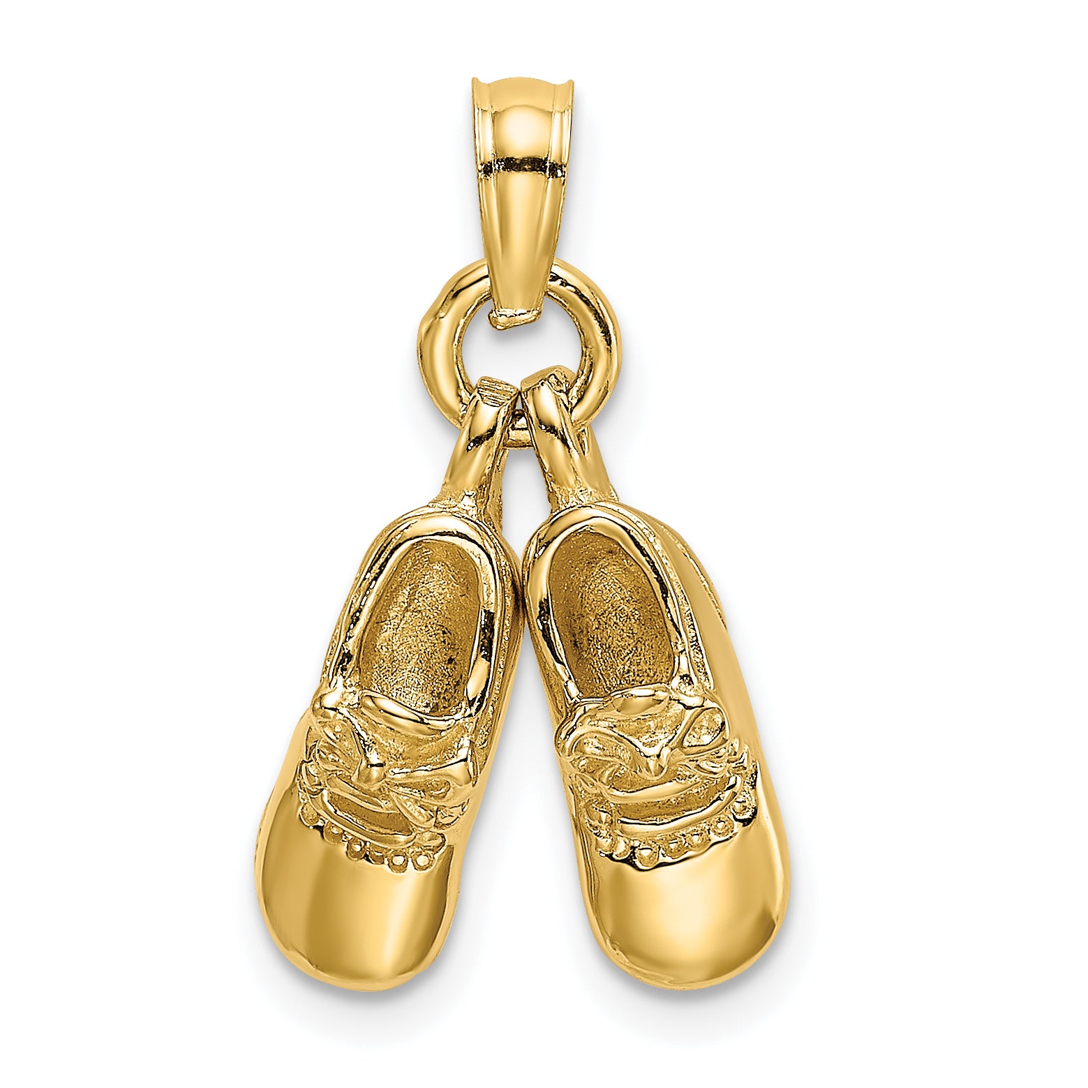 14k 3-D Moveable Baby Booties Charm Main image