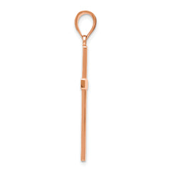 14K Rose Gold Stick Cross Pendant