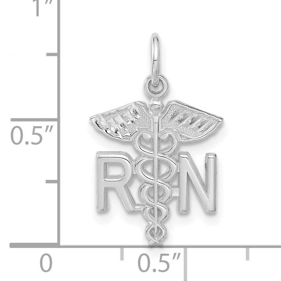 14k White Gold RN Nurse Charm Secondary image