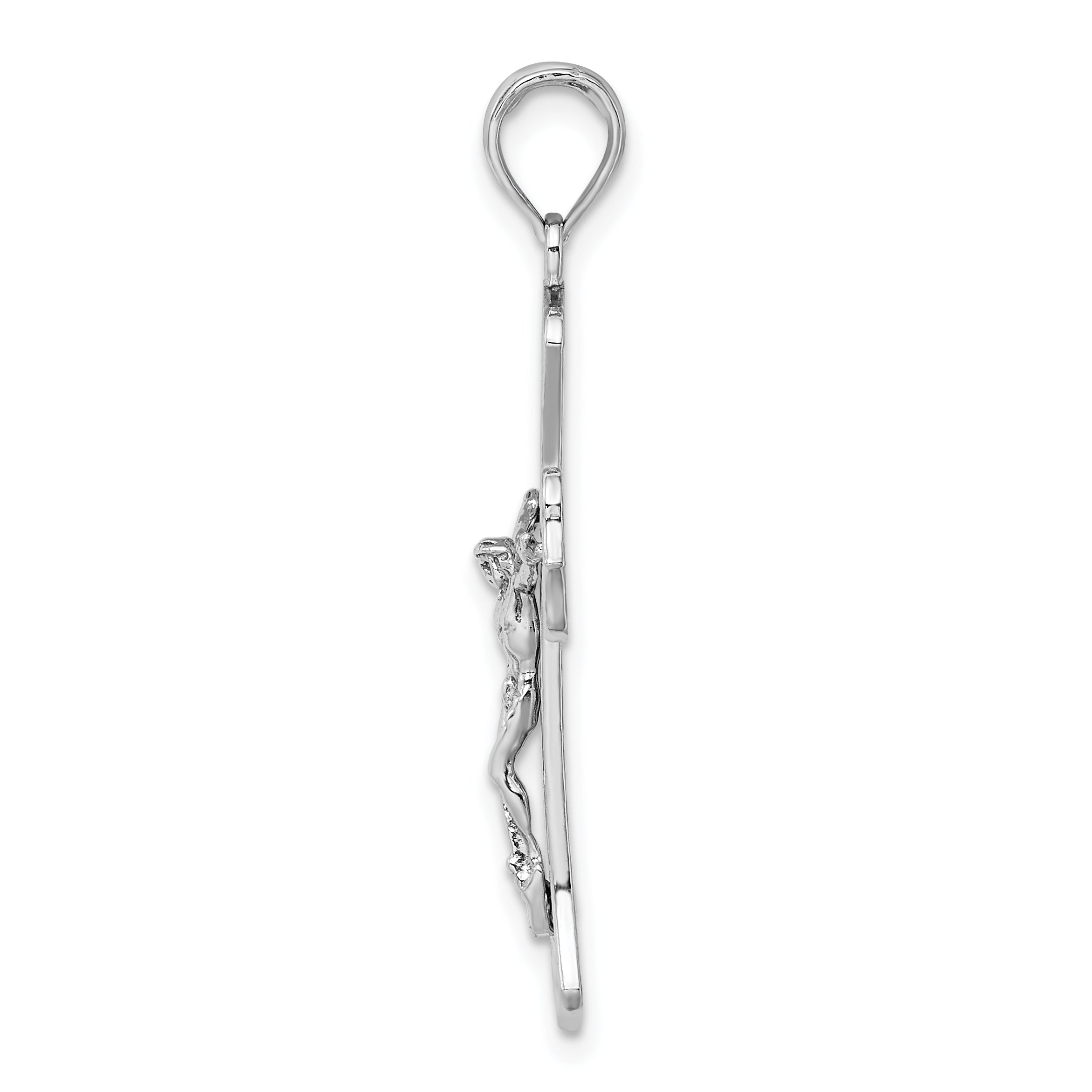 14K White Gold Crucifix Pendant Secondary image