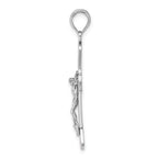 14K White Gold Crucifix Pendant