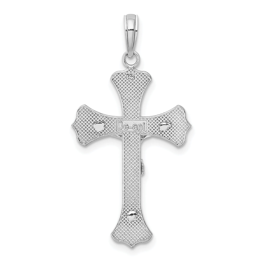 14K White Gold Crucifix Pendant