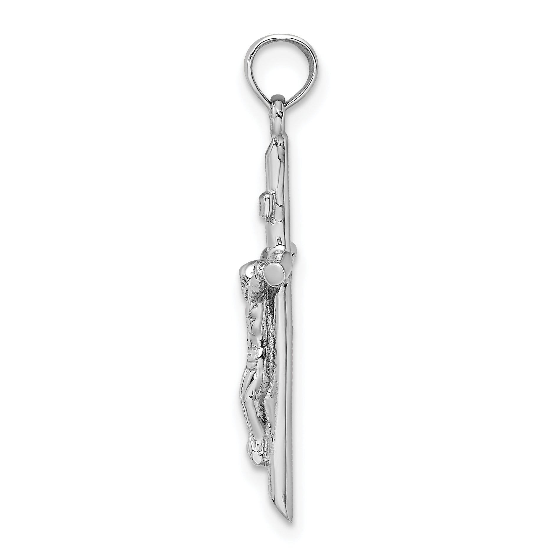 14K White Gold Stick Style Crucifix Pendant Secondary image