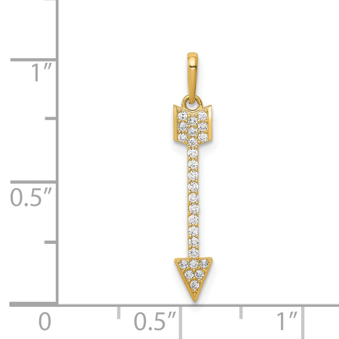 14K Arrow CZ Pendant