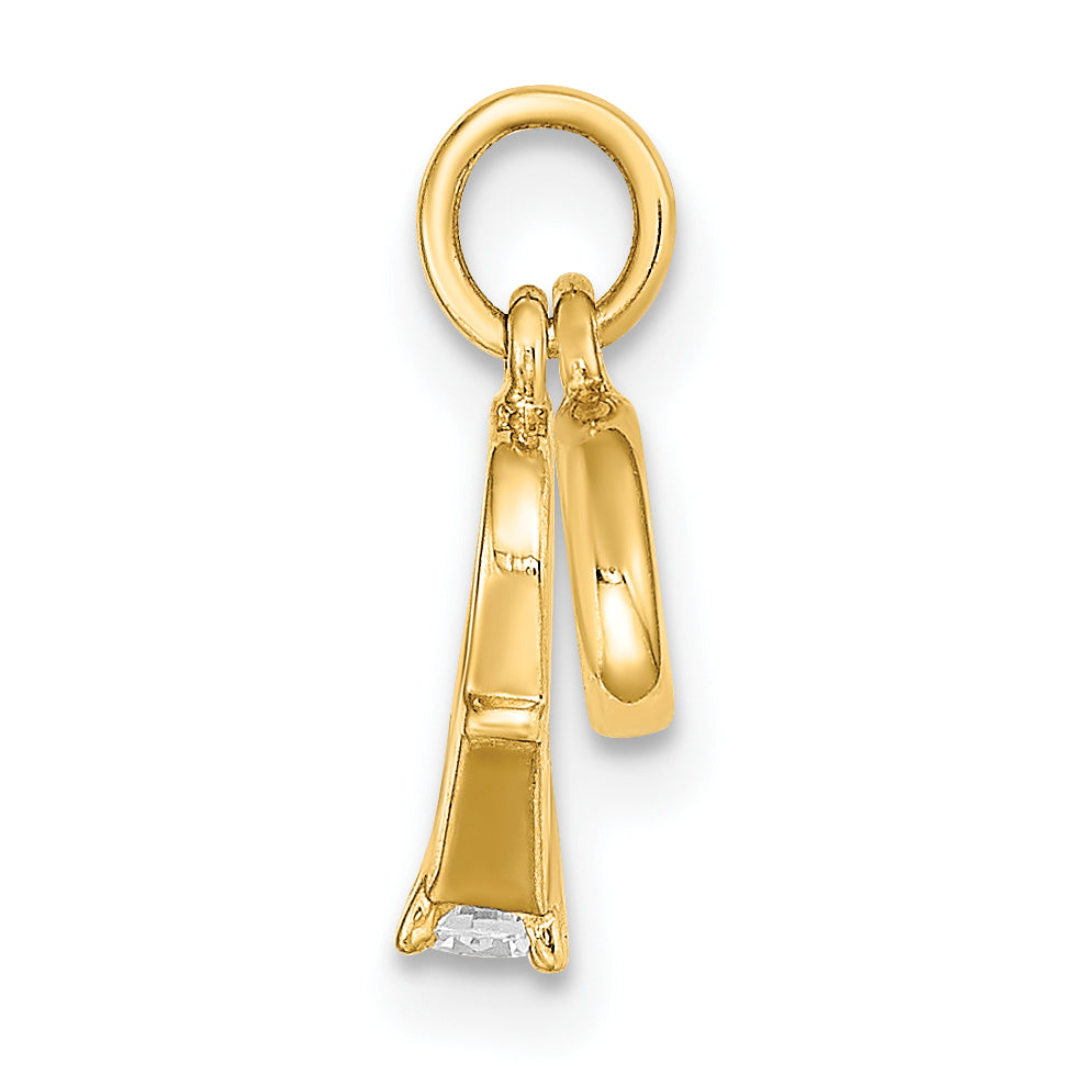 14k CZ Mini 3D Wedding Ring Charm Secondary image