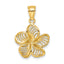 14k Beaded and Polished Plumeria Flower Charm