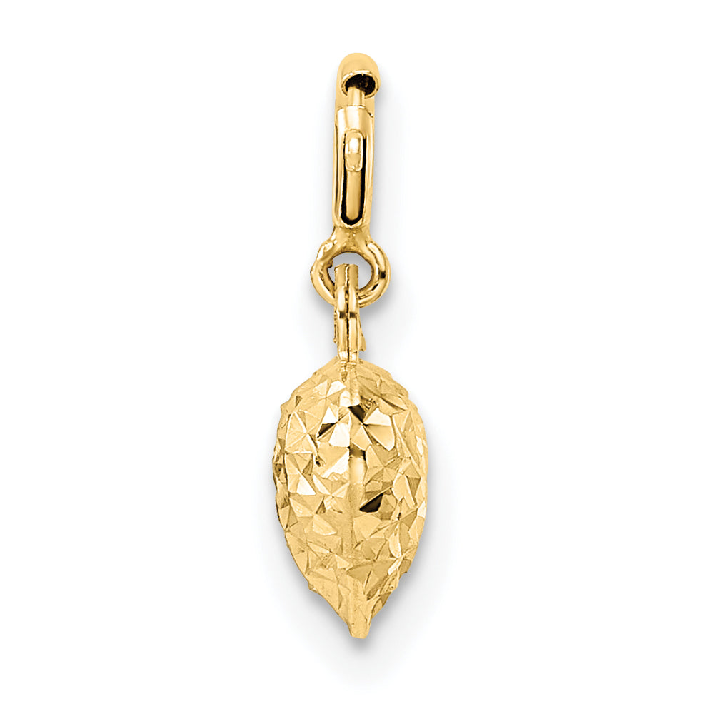 14K D/C Heart w/ Spring Ring Clasp Charm Secondary image
