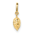 14K D/C Heart w/ Spring Ring Clasp Charm