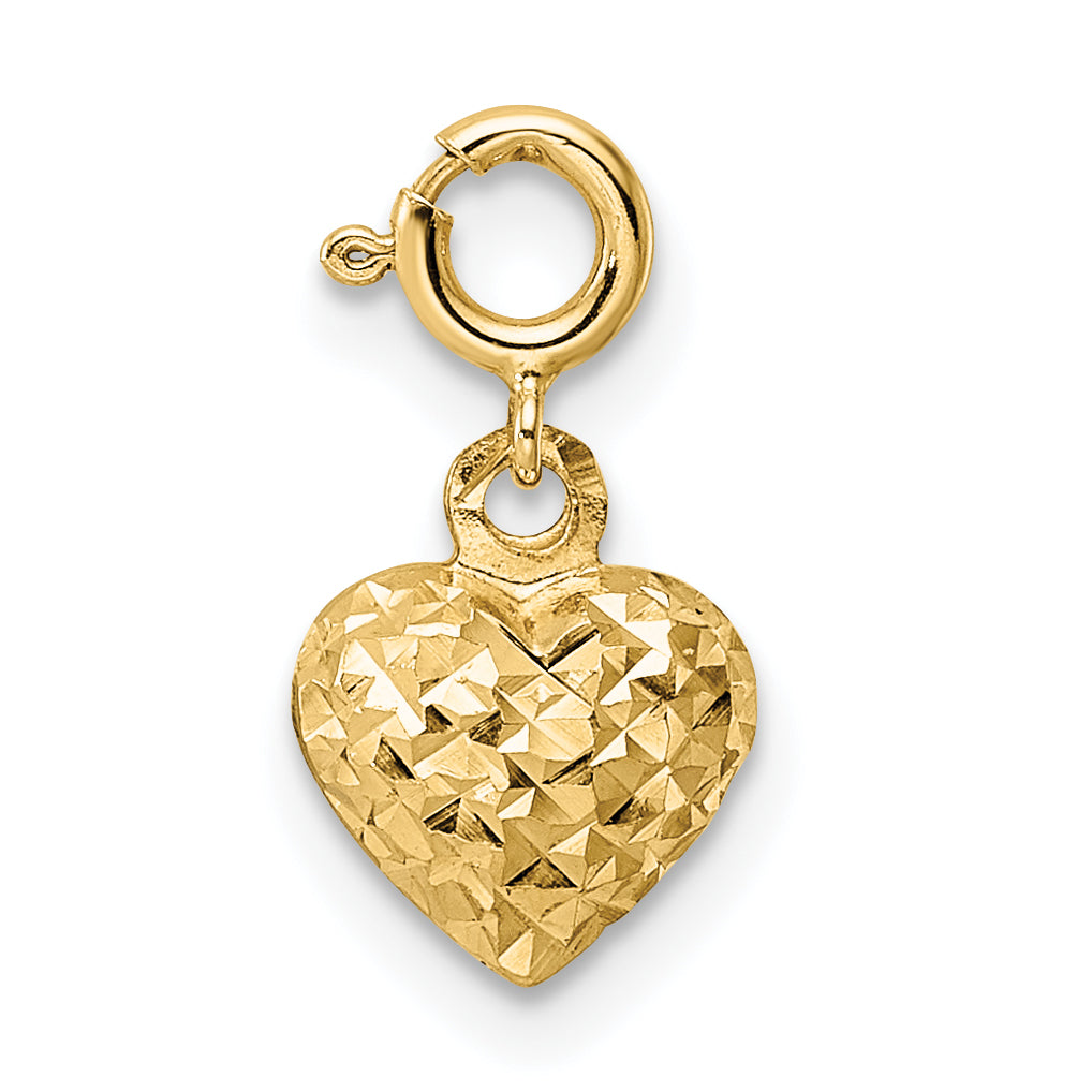 14K D/C Heart w/ Spring Ring Clasp Charm Main image
