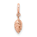14K Rose Gold Diamond-cut Heart W/Spring Ring Charm Pendant