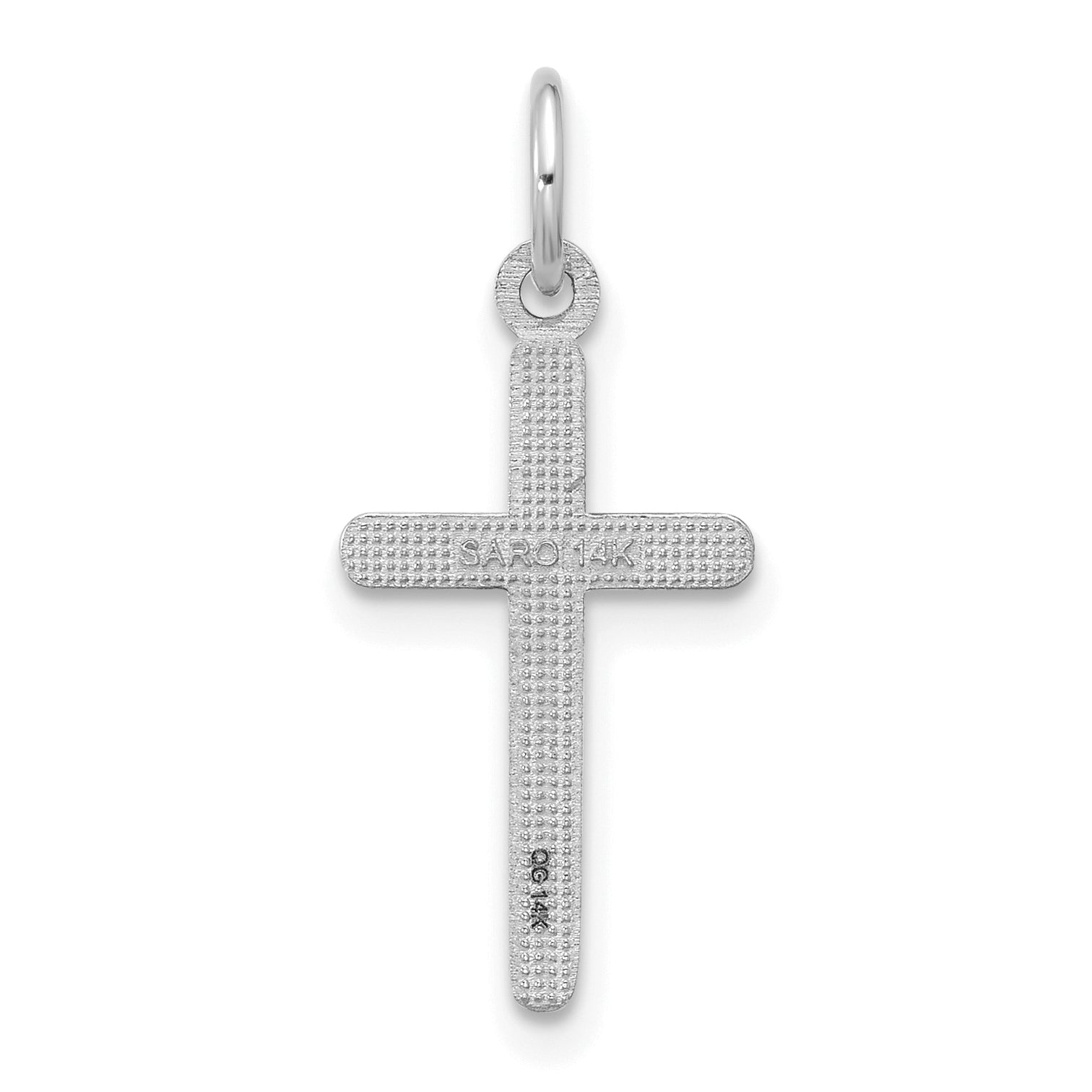 14K White Gold Cross Pendant