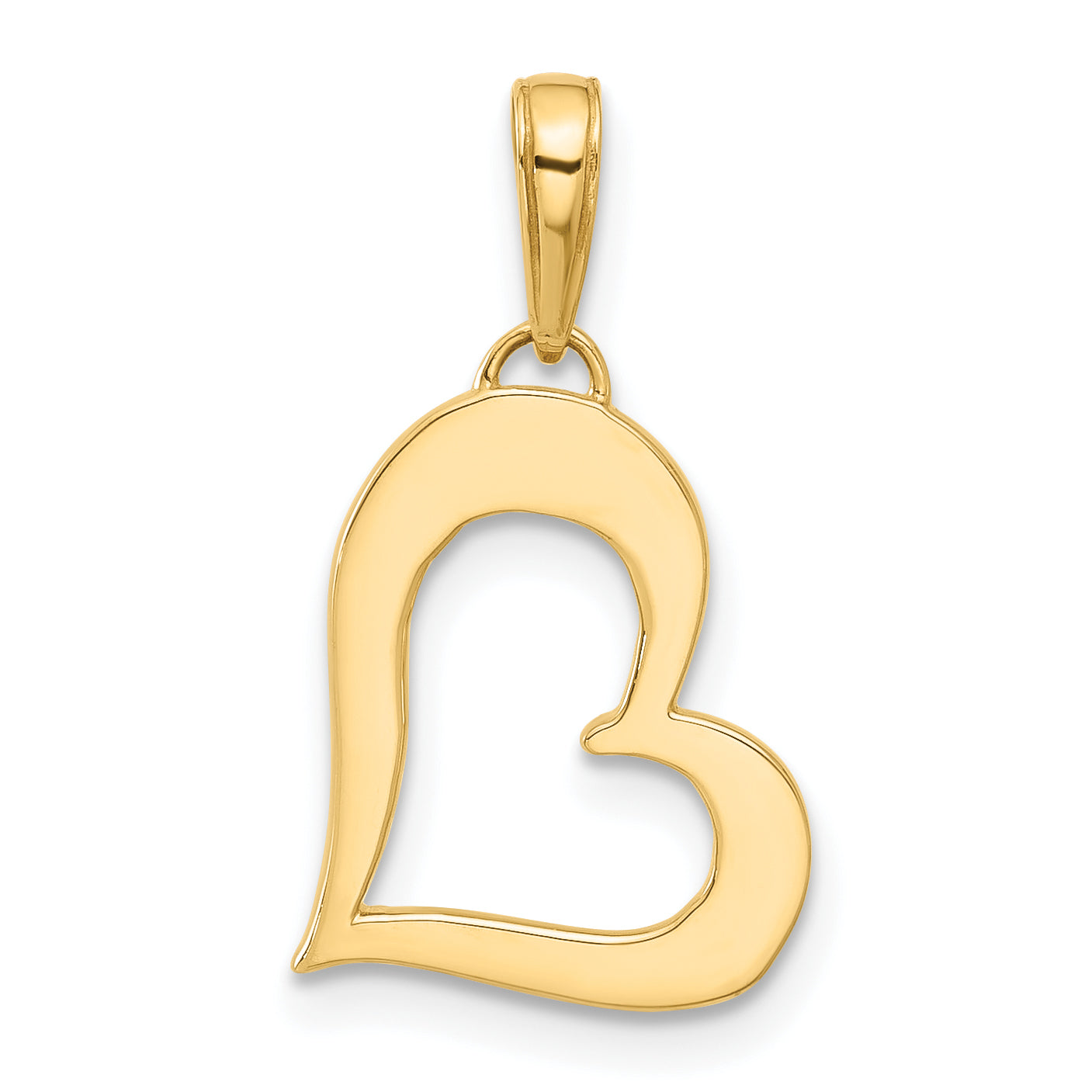 14k and White Rhodium D/C Heart Pendant