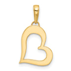 14k and White Rhodium D/C Heart Pendant
