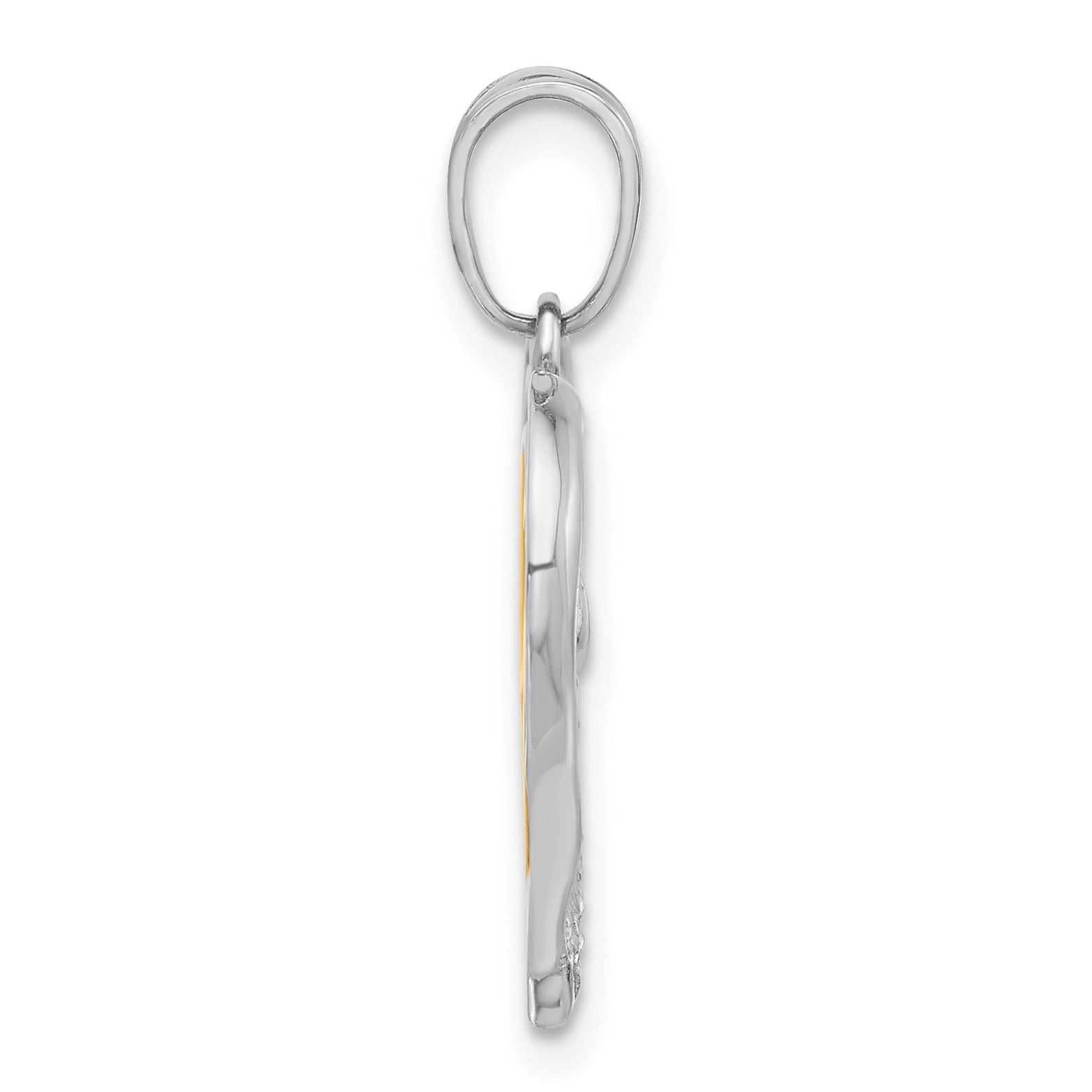 14K Tri-color Diamond-cut Hearts Pendant Secondary image