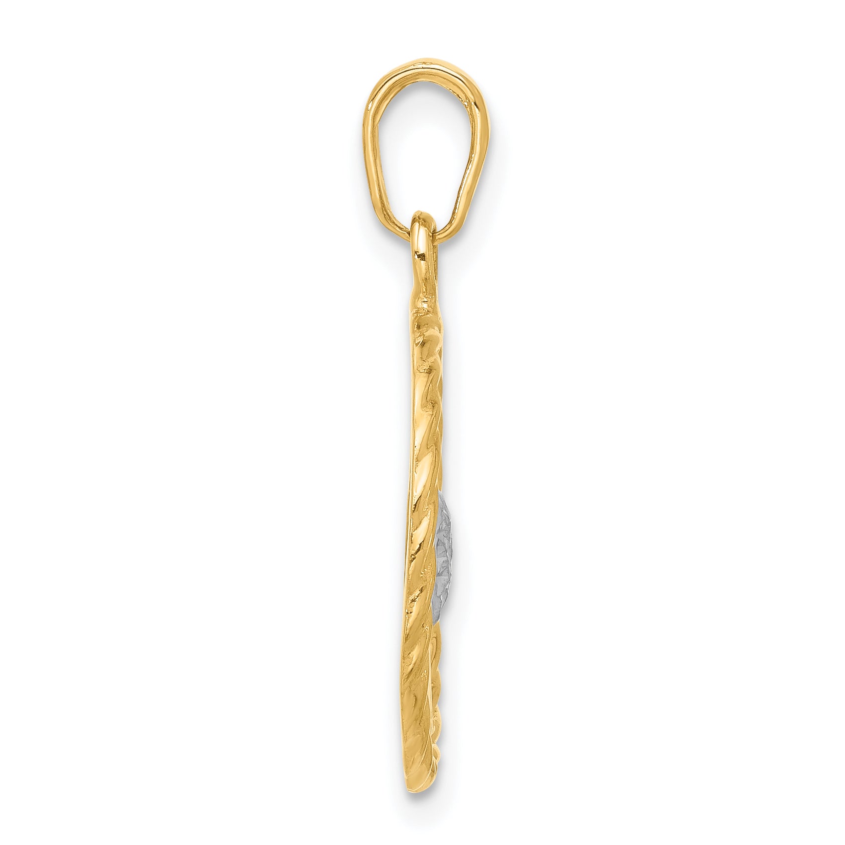 14k and White Rhodium D/C Heart Mom Pendant Secondary image