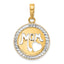 14K and White Rhodium D/C MOM Cut-out Heart Pendant
