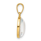 14K Polished with Blue Enamel and Clear Epoxy Resin It's A Boy Pendant