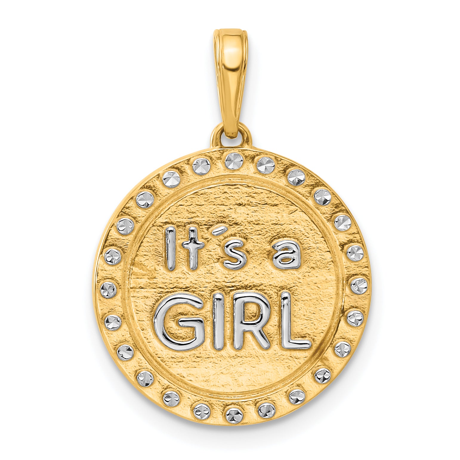 14k and White Rhodium D/C It's A Girl Pendant Main image