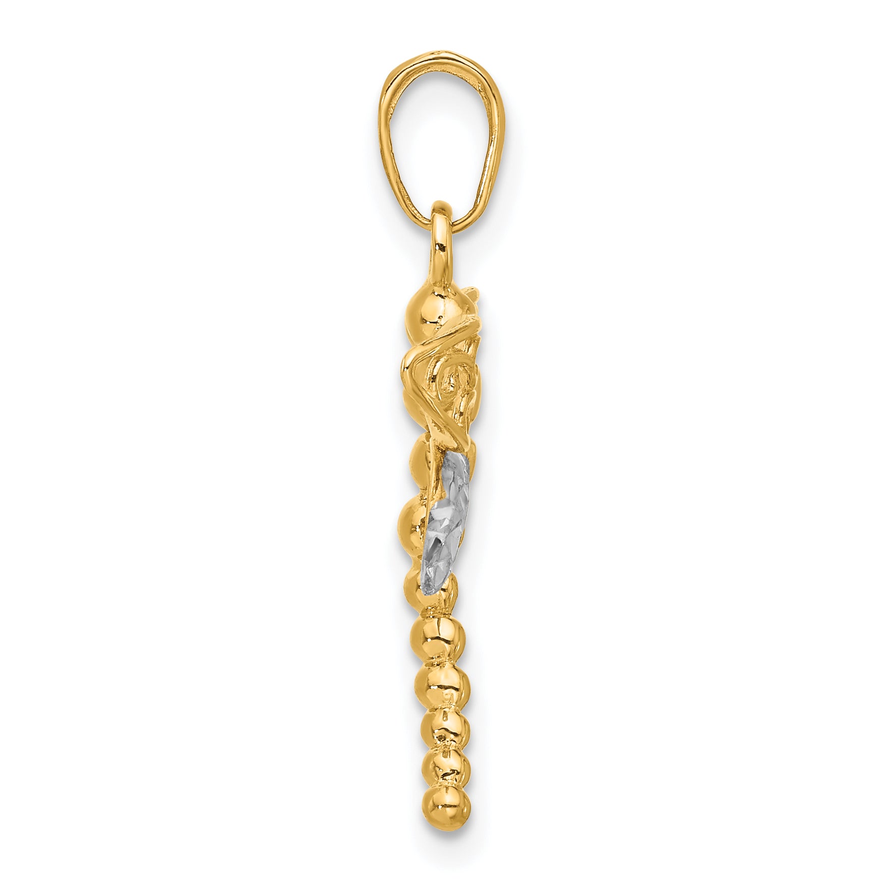 14k and White Rhodium Polished and D/C Dragonfly Pendant Secondary image