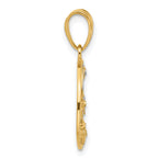 14K and White Rhodium D/C Moon and Stars Pendant