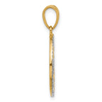 14K and White Rhodium D/C Stars Pendant