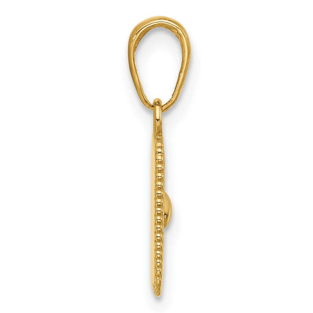14K and White Rhodium Sun in Frame Pendant