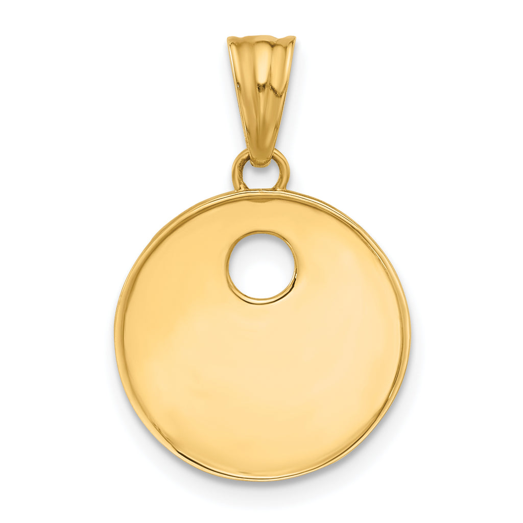 14K Polished Enameled Sun and Stars Pendant