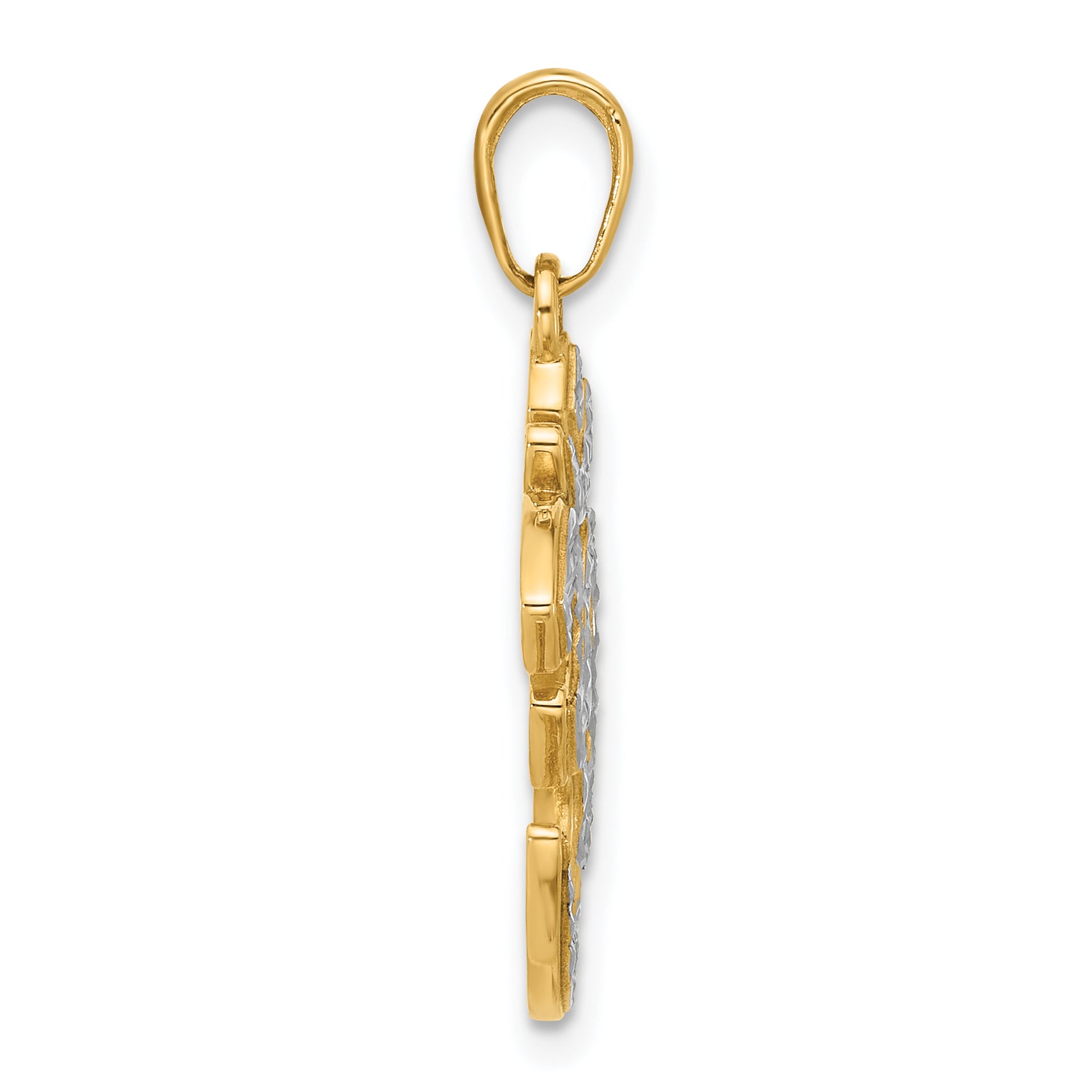 14K and White Rhodium D/C Om Pendant Secondary image