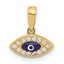 14K Polished CZ and Enamel Evil Eye Pendant