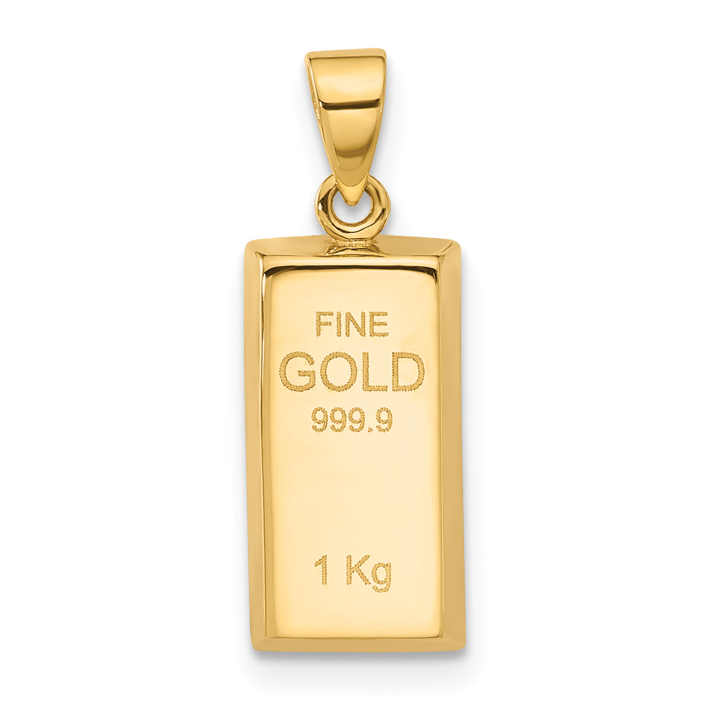 14K Polished Gold Bar Pendant Main image
