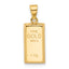 14K Polished Gold Bar Pendant