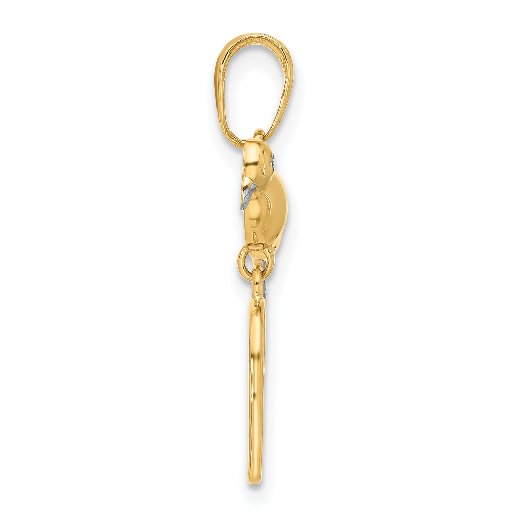 14K and White Rhodium D/C Bird on Bird Cage Pendant Secondary image