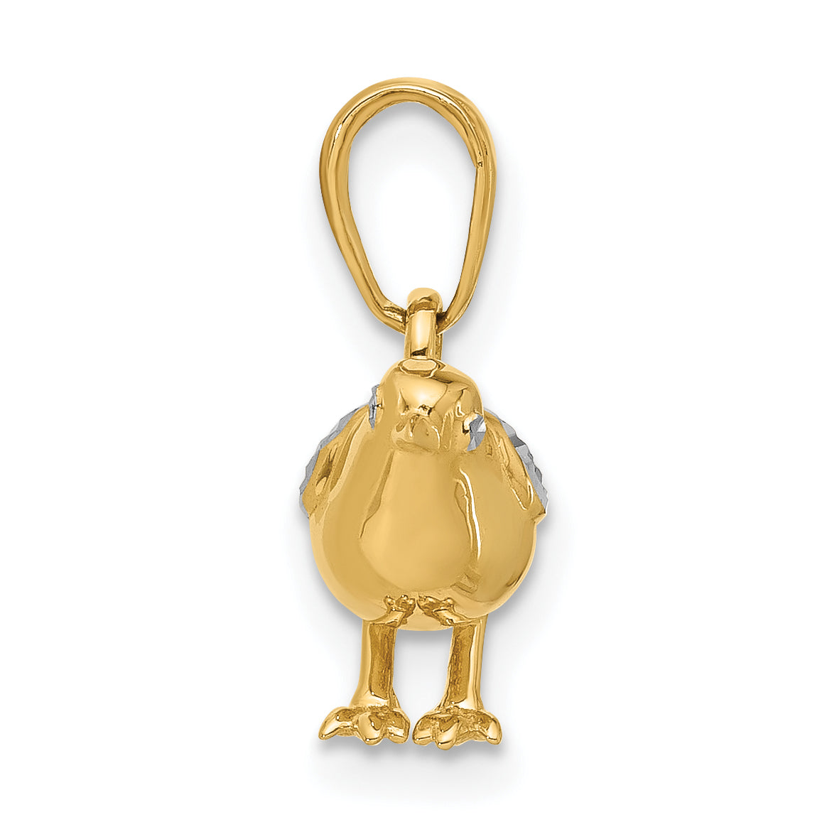 14K and White Rhodium D/C 3D Bird Pendant Secondary image
