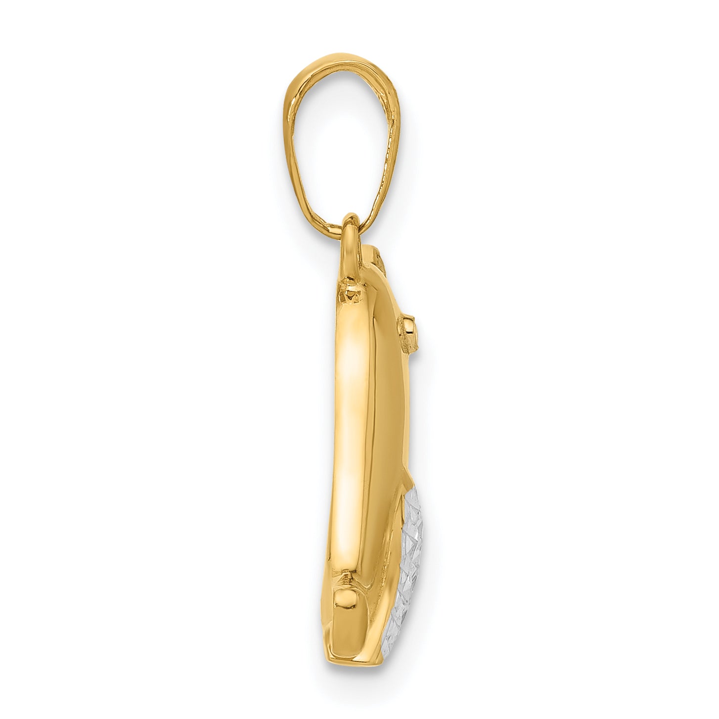 14K and White Rhodium D/C Bird Pendant Secondary image