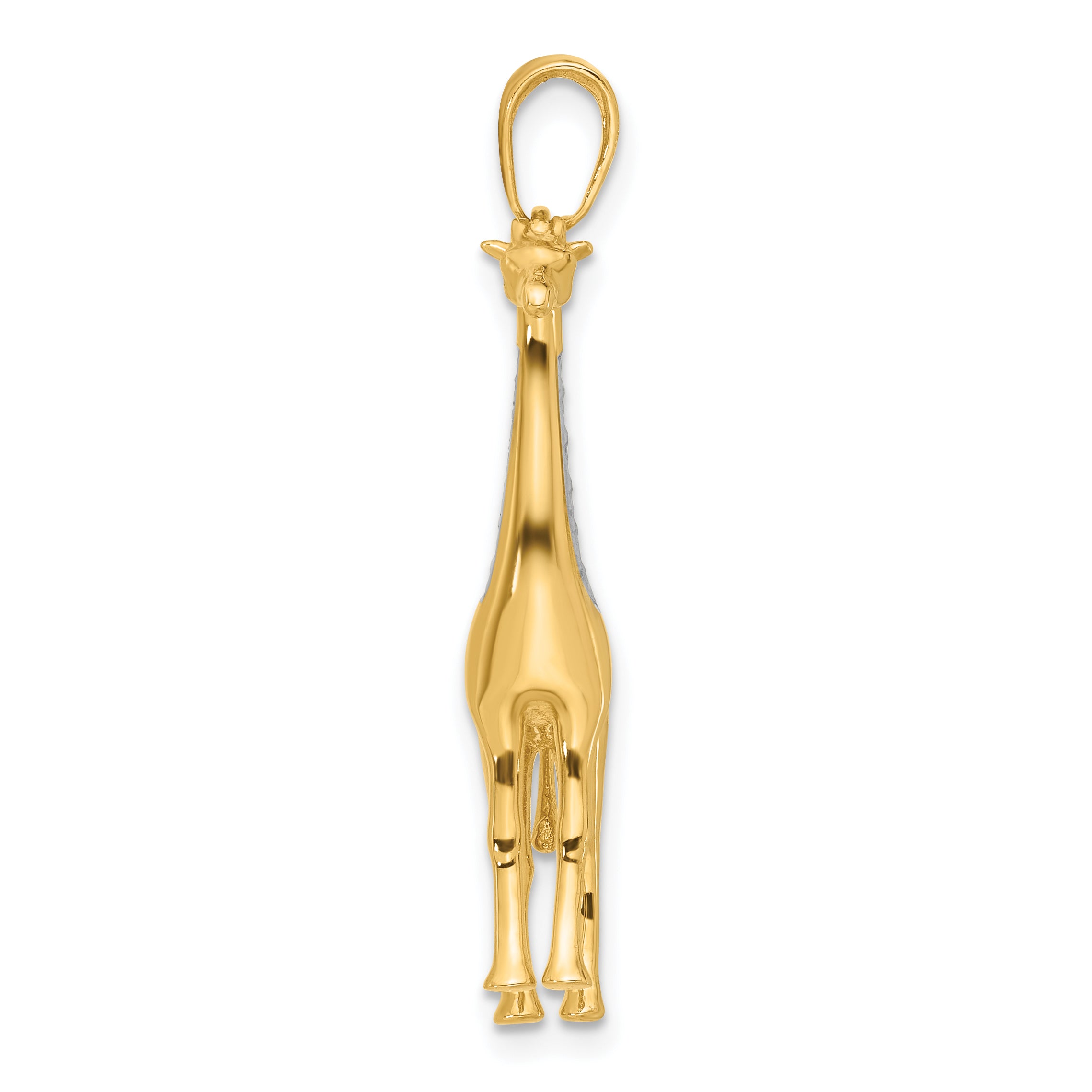 14K and White Rhodium D/C 3D Giraffe Pendant Secondary image
