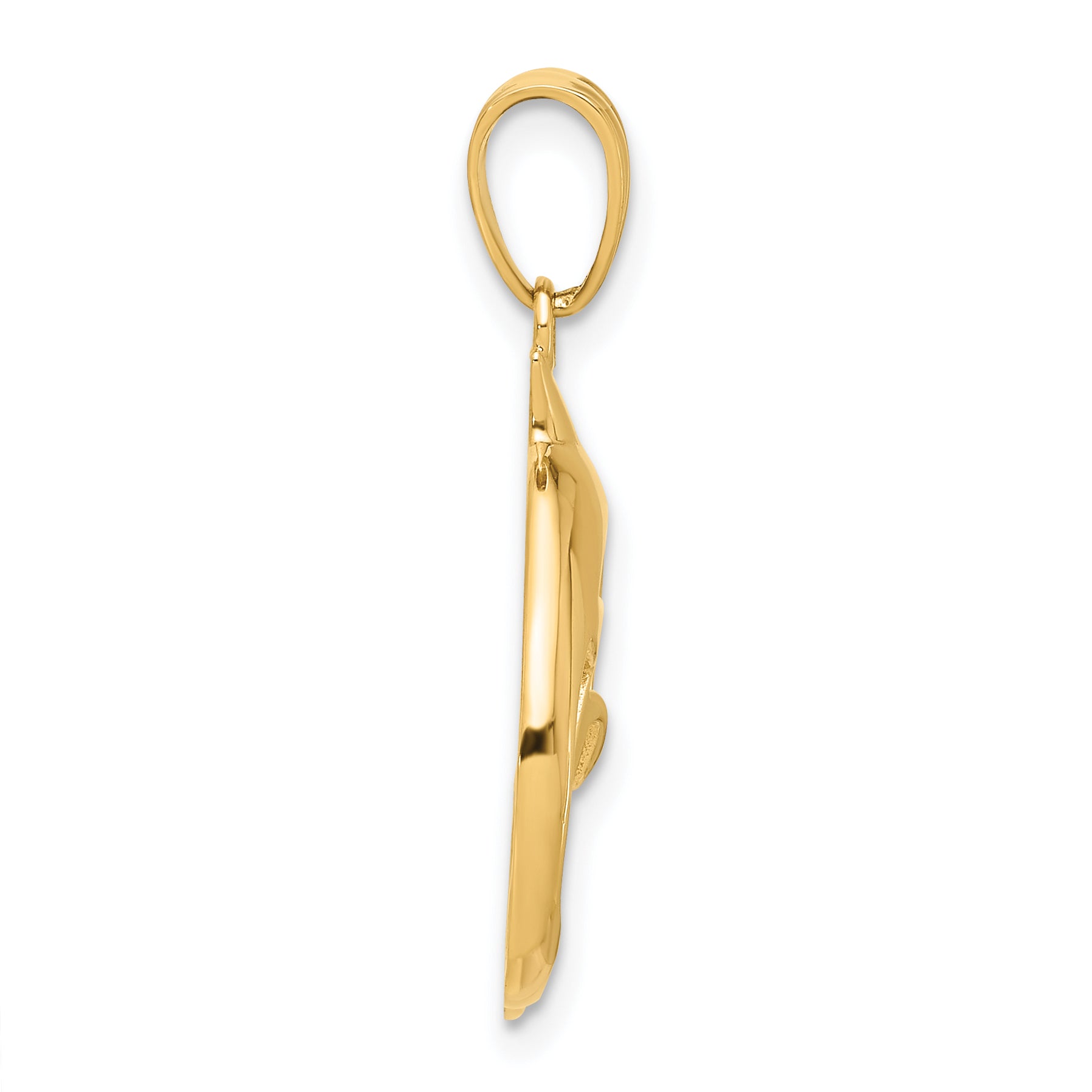 14K Polished Cut Out Dolphin Pendant Secondary image
